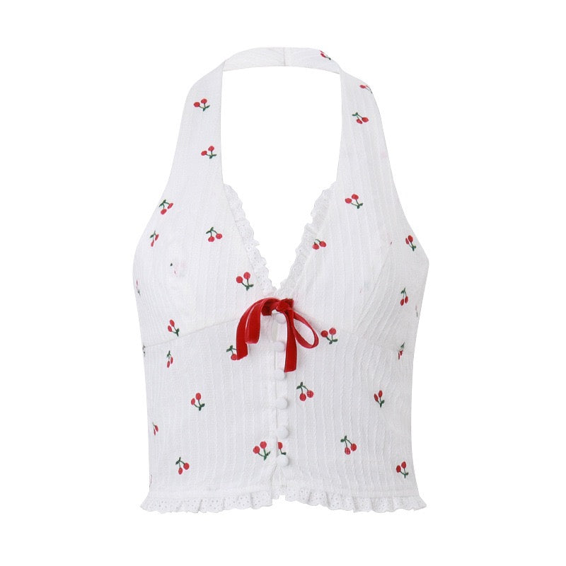 Cherry Blossom Halter Top - Glimmer Gleam - 