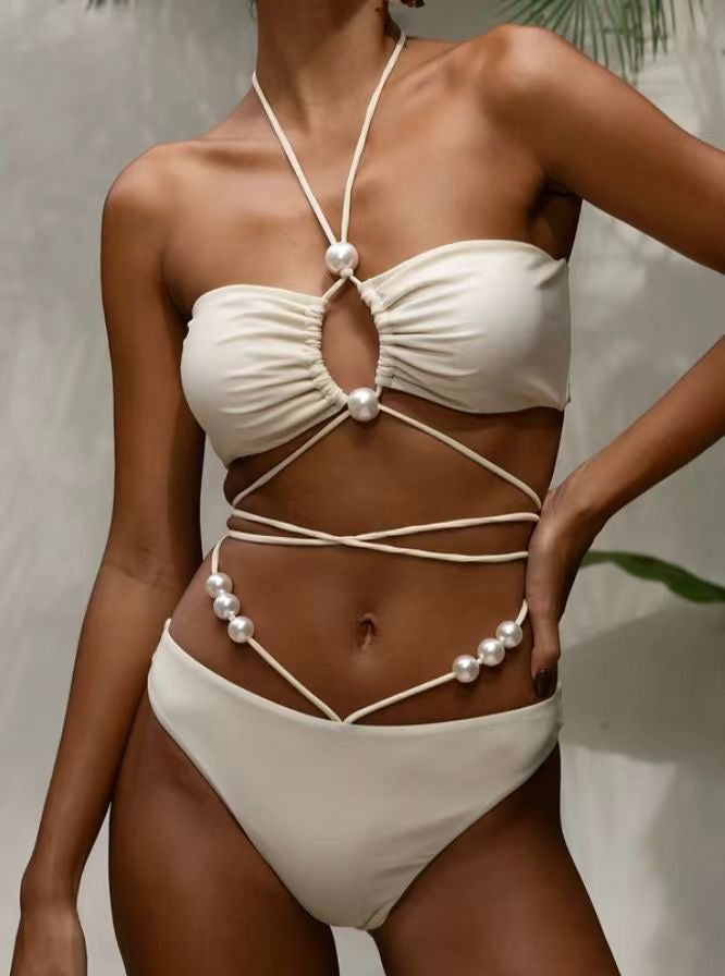 Pearl Goddess Halter Bikini - Glimmer Gleam - 