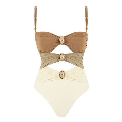Tricolor Cascade One-Piece - Glimmer Gleam - 